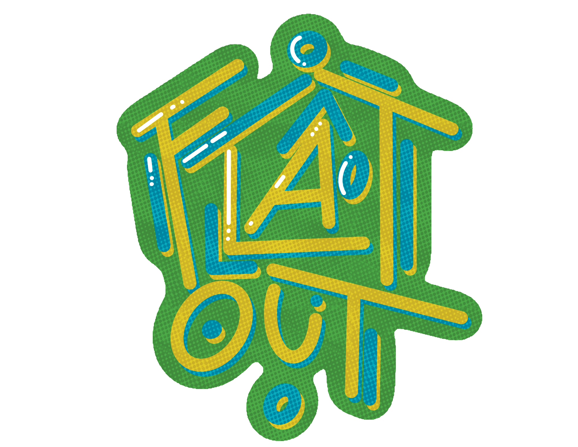 Flat Out Bubble Text Sticker